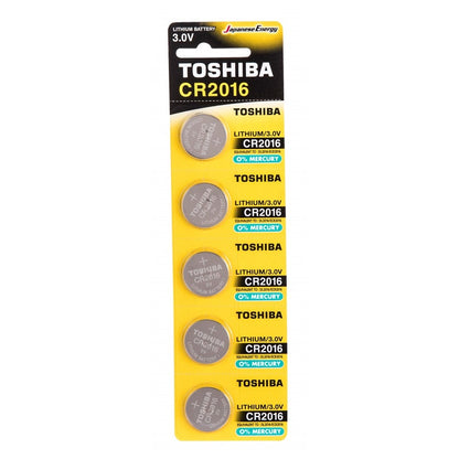 TOSHIBA LITHIUM BUTTON BATTERY CR2016 3V BLISTER*5