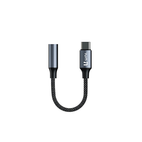 UNICO AD1275 ADAPTADOR AUDIO ALUMINIO NAYLON TIPO-C A JACK 3.5MM HEMBRA 12.5CM GRIS