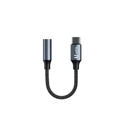 UNICO AD1275 ADAPTADOR AUDIO ALUMINIO NAYLON TIPO-C A JACK 3.5MM HEMBRA 12.5CM GRIS