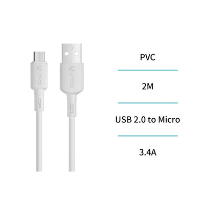 UNICO CB1785 CABLE USB A MICRO USB 3.4A 2M BLANCO
