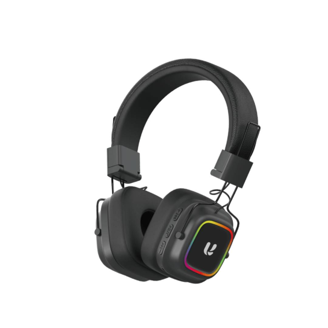UNICO HP1851 AUSCULTADOR BLUETOOTH 5.1 CABO + CABO JACK TYPE C 3,5 MM RGB HEADBAND BLACK