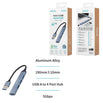 UNICO AD4733 HUB ADAPTADOR ALUMINIO 4 EN 1 USB 3.0A A 4 USB 2.0 GRIS