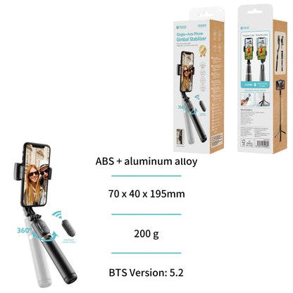 UNICO SS2080 PALO SELFIE GIMBAL TRIPODE Y MANDO BLUETOOTH 5.2 75CM TIPO-C NEGRO