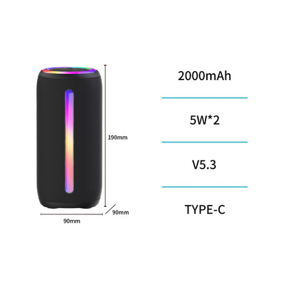 UNICO BS2802 ALTAVOZ BLUETOOTH 5.3 10W RGB LED MICROSD JACK TIPO-C 2000MAH NEGRO