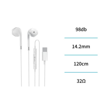 UNICO EP2109 AUSCULTADOR COM CABO TIPO C SEMI IN-EAR MICRO BRANCO