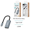 UNICO AD2209 ADAPTADOR ALUMINIO TIPO-C MACHO A DISPLAPORT HEMBRA GRIS