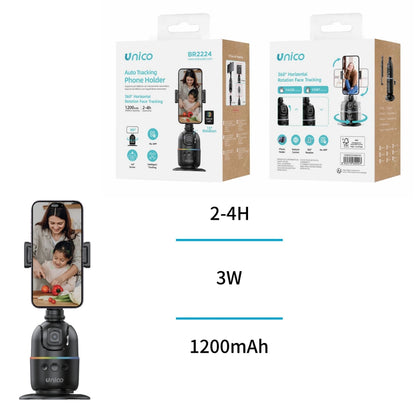 UNICO BR2224 GIMBAL AUTO TRACKING 360º SEGUIMIENTO FACIAL SOPORTE MOVIL 1200MAHNEGRO