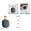 UNICO BS2312 ALTAVOZ BLUETOOTH 5.4 5W RGB LED MINI PORTABLE 9CM 500MAH TIPO-C NEGRO