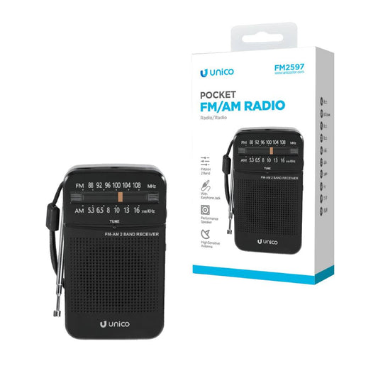 UNICO FM2597 RADIO PORTATIL FM/AM JACK NEGRO