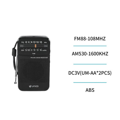 UNICO FM2597 PORTABLE RADIO FM/AM JACK BLACK