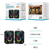 UNICO BS2657 ALTAVOCES PC STEREO 3W X 2 RGB LED USB JACK GAMING NEGRO