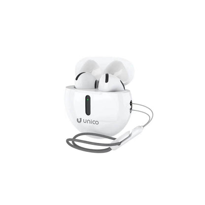 UNICO EP2804 BLUETOOTH 5.3 TWS SEMI IN-EAR HEADPHONES WHITE CORD