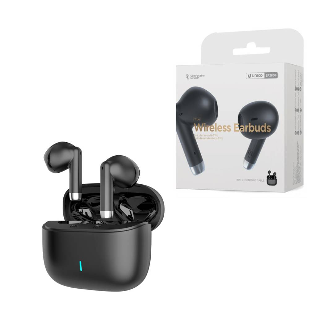 UNICO EP2808 BLUETOOTH HEADPHONES 5.3 TWS SEMI IN-EAR BLACK