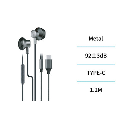 UNICO EP3009 AURICULARES CABLE TIPO-C SEMI IN-EAR MICRO MAGNETIC GRIS