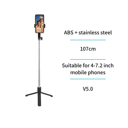 UNICO SS4657 PALO SELFIE BLUETOOTH 5.0 REMOTO 360 RETRACTIL 107CM NEGRO