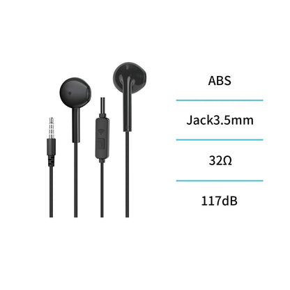 UNICO EP6181 AURICULARES CABLE Jack 3.5MM SEMI IN-EAR MICRO NEGRO