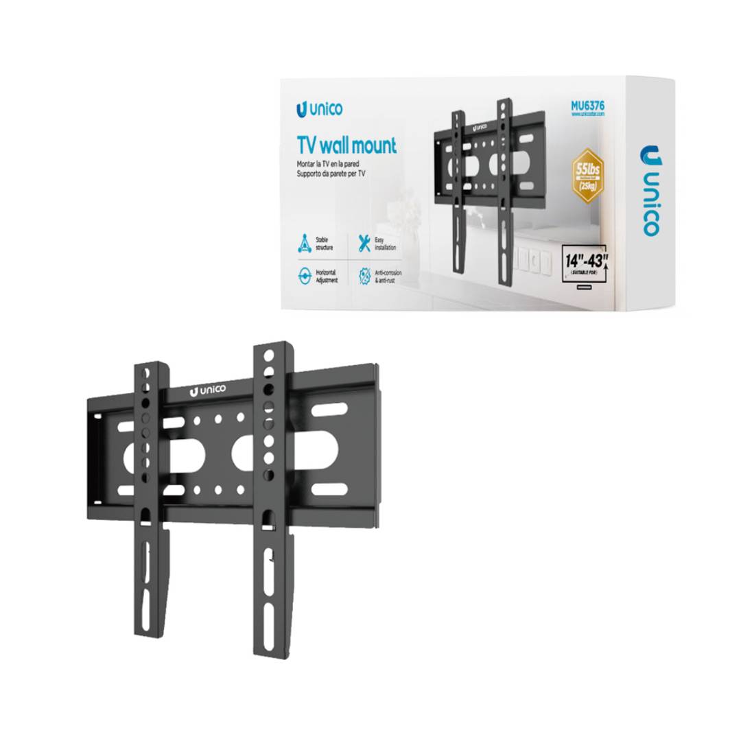 SUPORTE FIXO TV UNICO MU6376 14 A 43 25KG CINZA