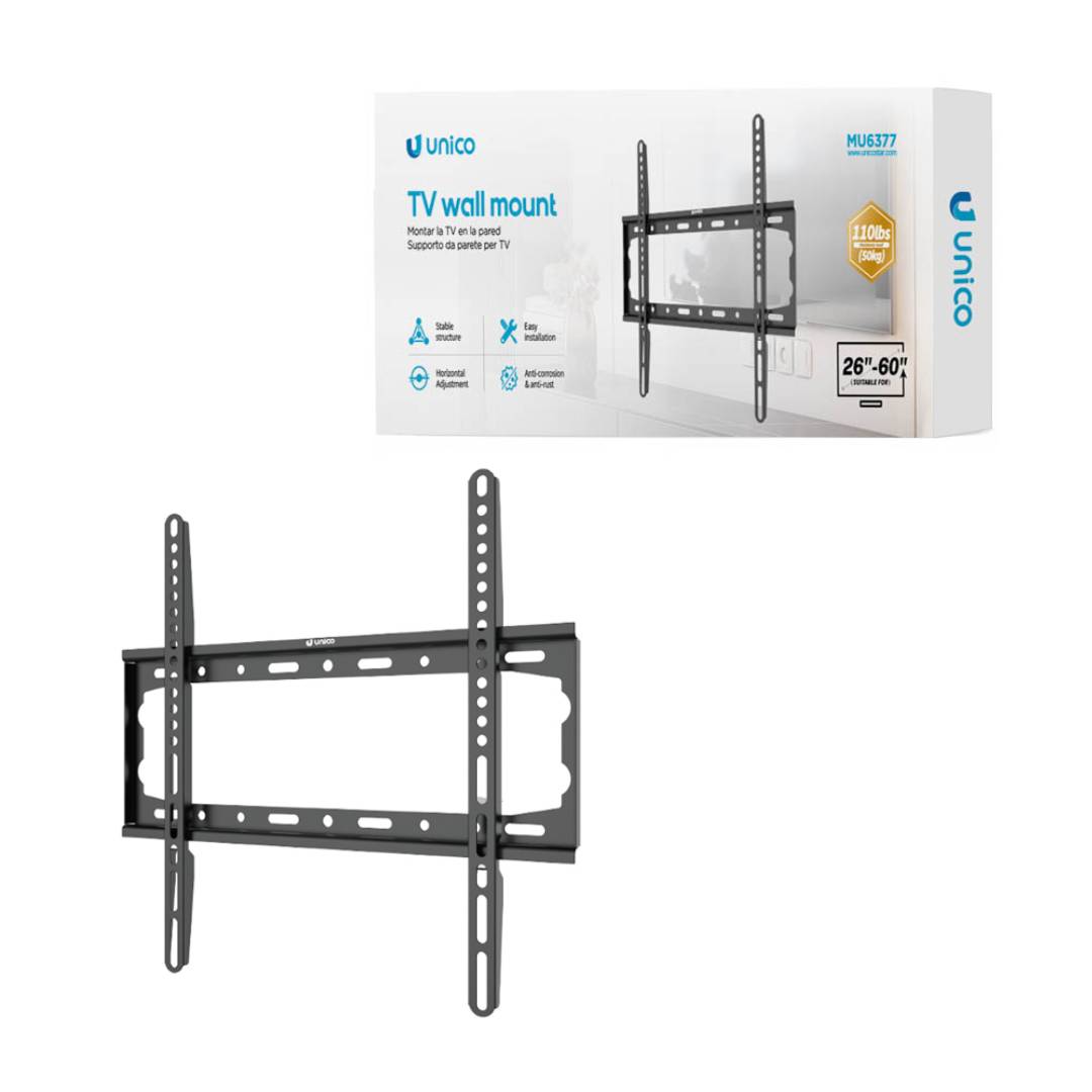 SUPORTE FIXO PARA TV UNICO MU6377 20 A 60 50KG CINZA