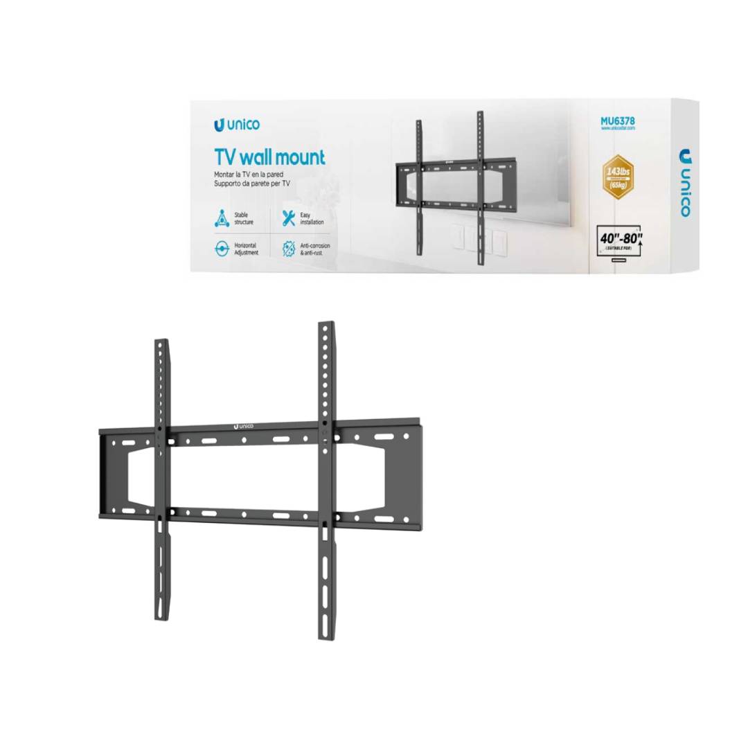SUPORTE FIXO PARA TV UNICO MU6378 40 A 80 65KG CINZA