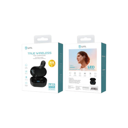 UNICO EP9062 BLUETOOTH HEADPHONES 5.3 TWS HD LED POWER TYPE-C IN-EAR BLACK