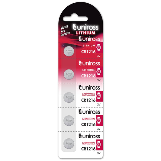 UNIROSS PILA BOTON LITIO CR1216 3V BLISTER*5