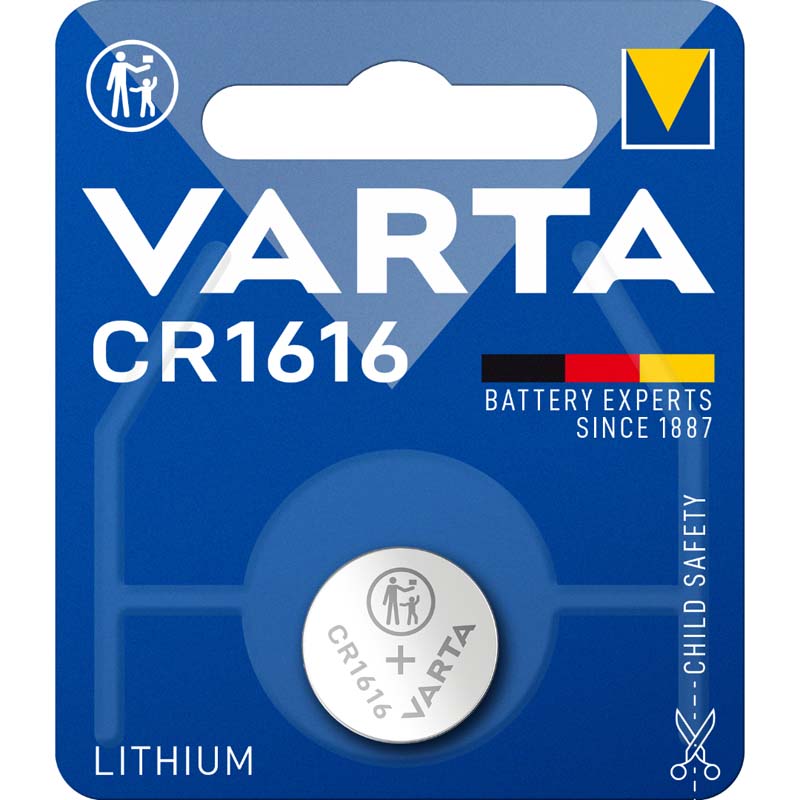 VARTA LITHIUM BUTTON BATTERY CR1616 3V BLISTER*1