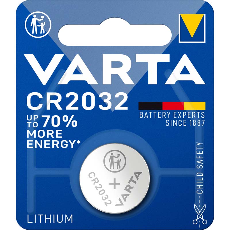 BATERIA DE BOTÃO DE LÍTIO VARTA CR2032 3V BLISTER*1