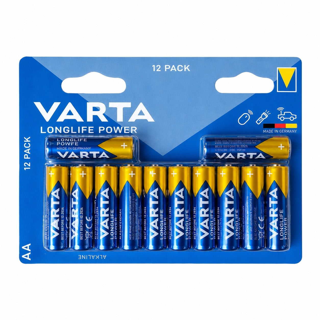 VARTA LONGLIFE POWER PILA ALCALINA AA LR6 BLISTER*12