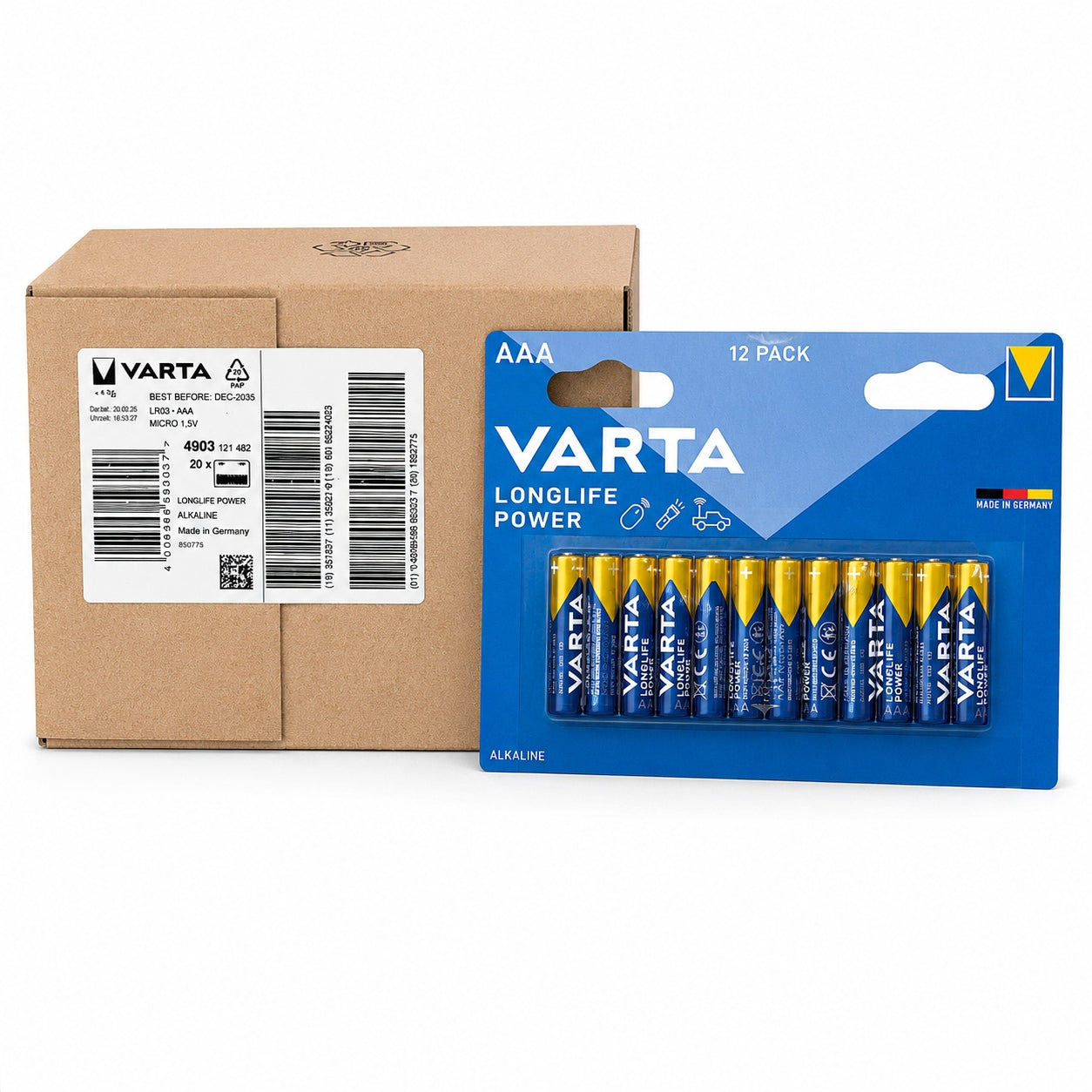 VARTA LONGLIFE POWER PILA ALCALINA AAA LR03 BLISTER*12