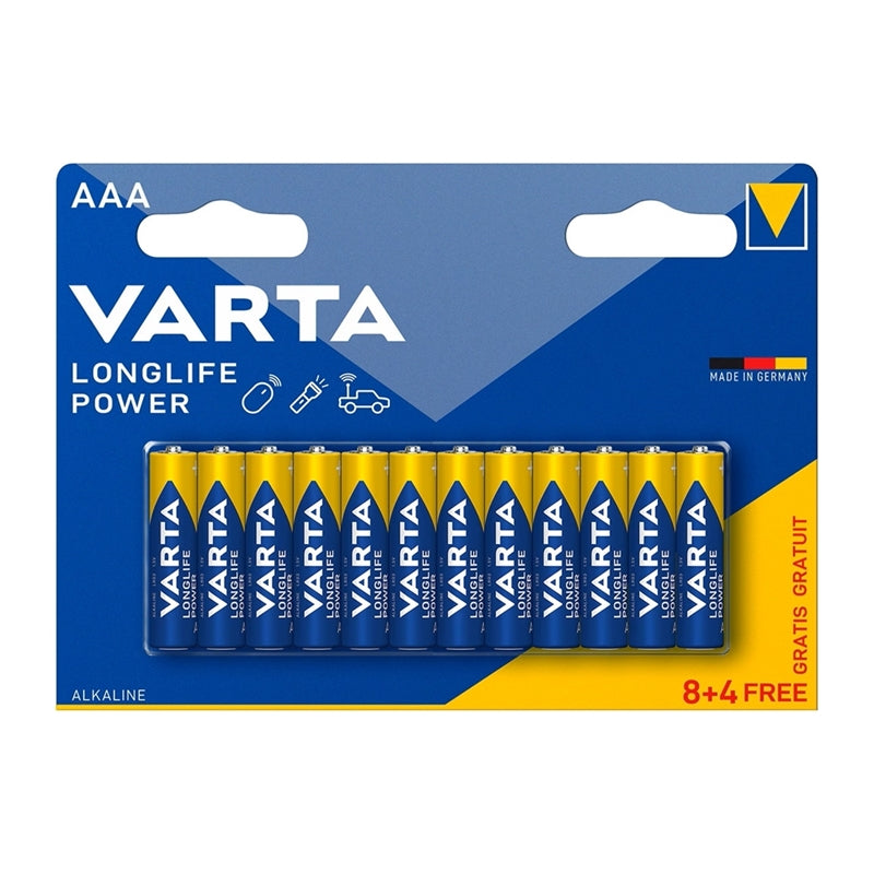 VARTA LONGLIFE POWER PILHA ALCALINA AAA LR03 BLISTER*8+4