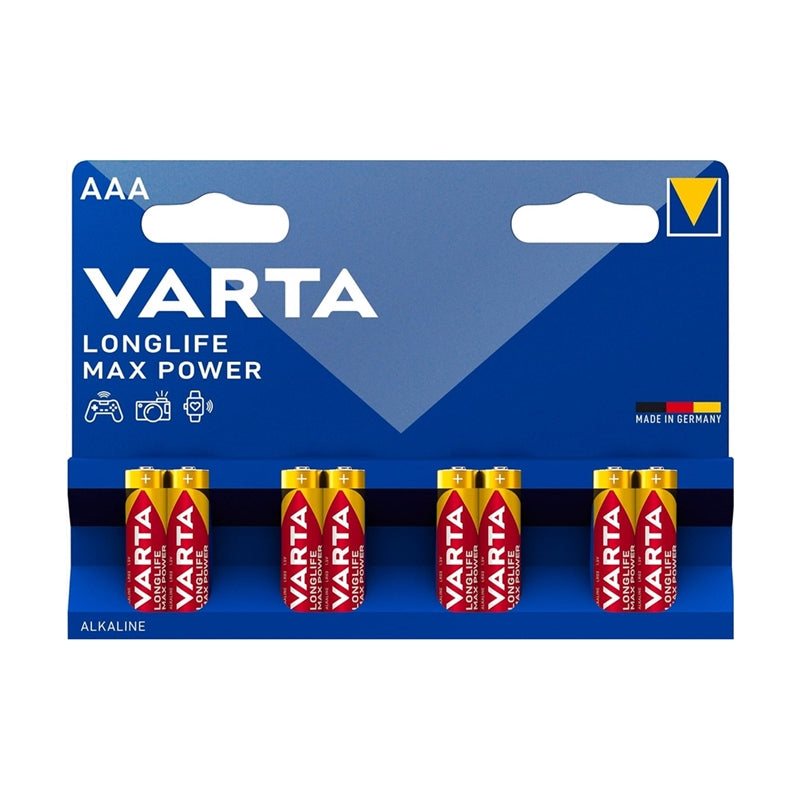 PILHA ALCALINA VARTA MAX POWER AAA LR03 BLISTER*5+3
