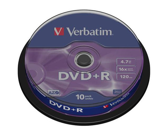 VERBATIM DVD+R 4,7GB 16X TARRINA*10
