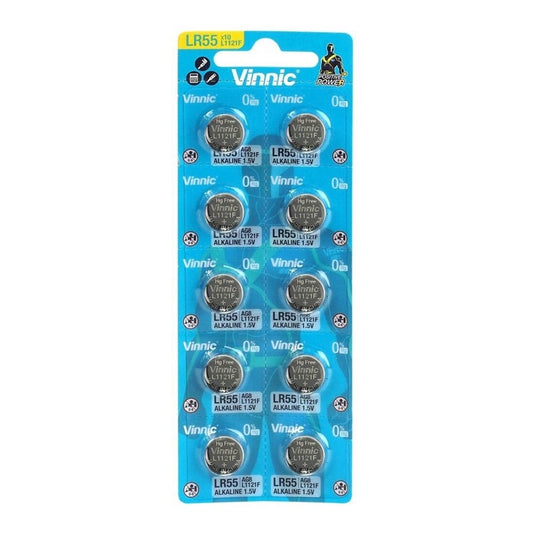 VINNIC PILA BOTON ALCALINA AG8 L1121F LR55 BLISTER*10