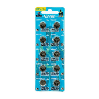 VINNIC PILA BOTON ALCALINA AG10 L1131F LR54 BLISTER*10