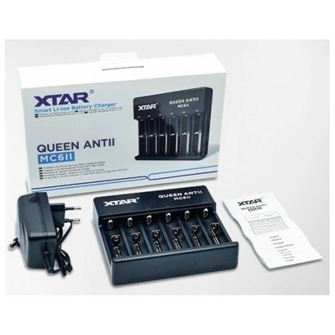 XTAR CARGADOR PANTALLA PEQUEÑA LCD BATERIAS ION-LITIO USB MC6C